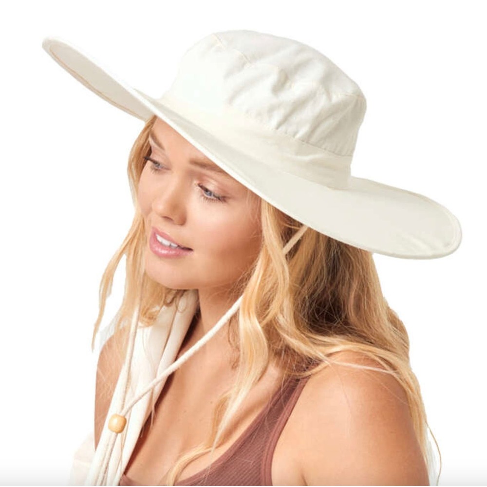 L*SPACE Kokomo Travel Packable Sun Hat Set In Cream New